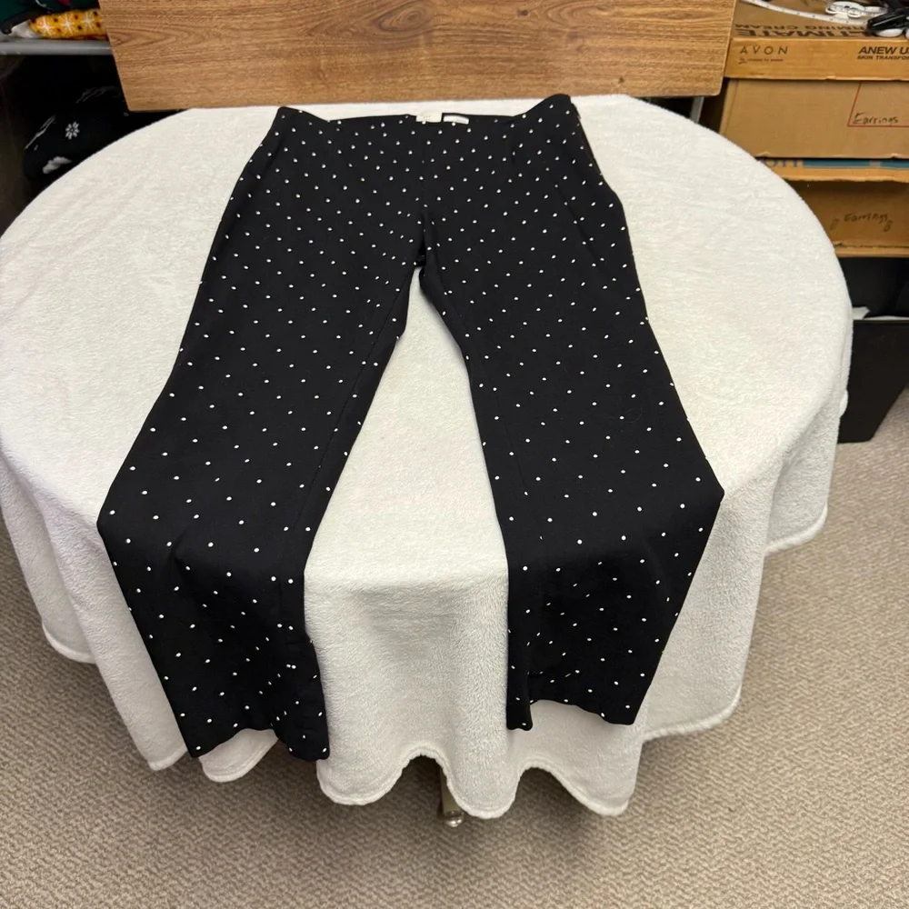 A New Day size 12 Black Pants with White Polka Dots hidden side zipper - Picture 9 of 9
